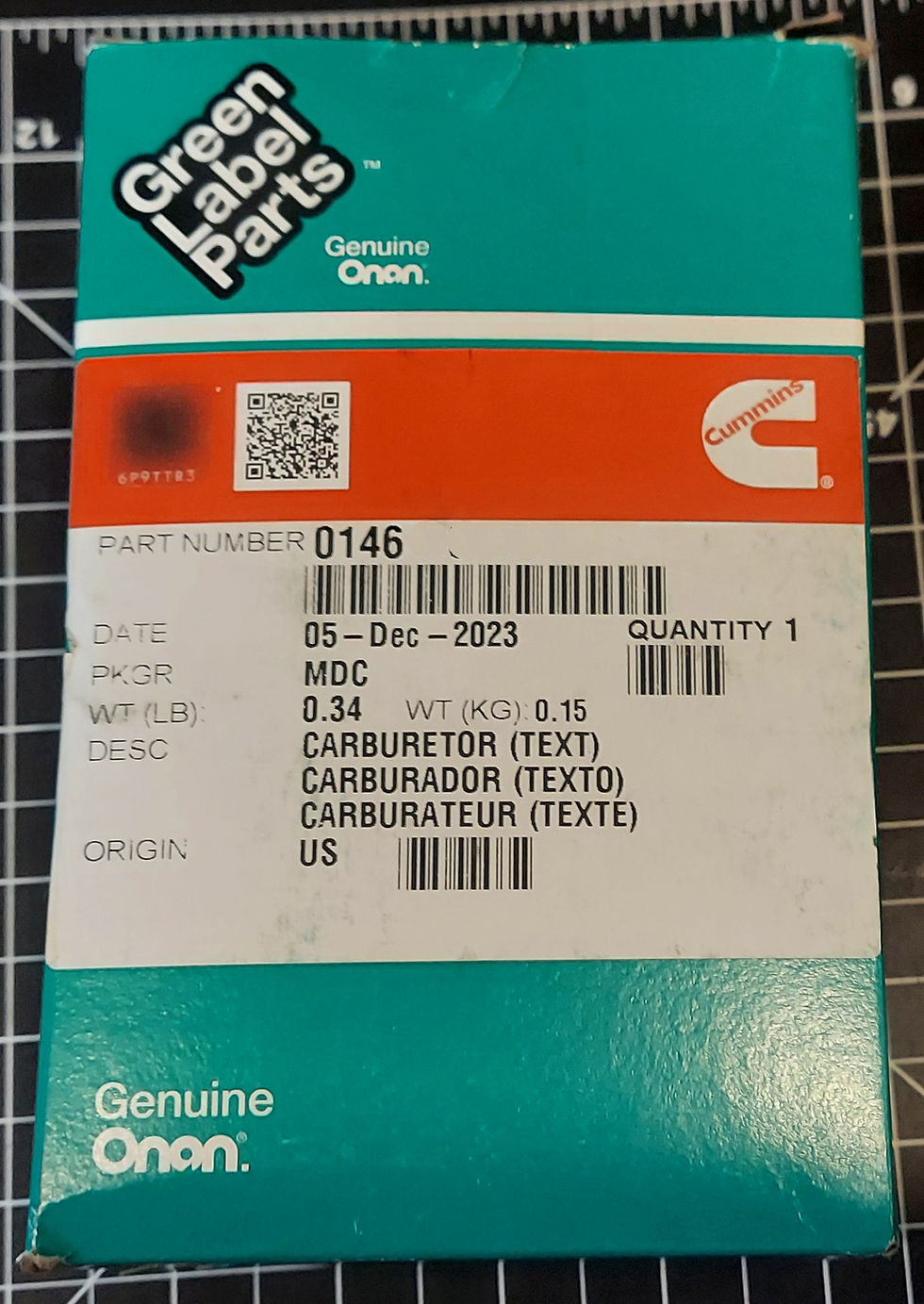 Thumbnail: C29868 Onan OEM Nikki carburetor Used On 16 & Some 18 Horsepower Onans Engines