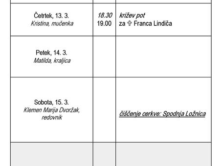 Oznanila od 9. do 16. marca 2025 (Šentilj)