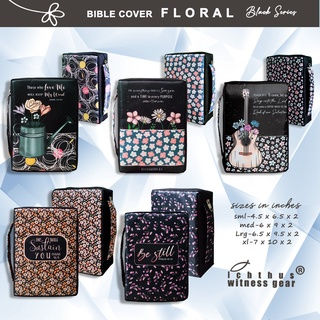 Bible Cover Floral Black Series, Material made of Poly Canvas, Inspirational Floral Designs