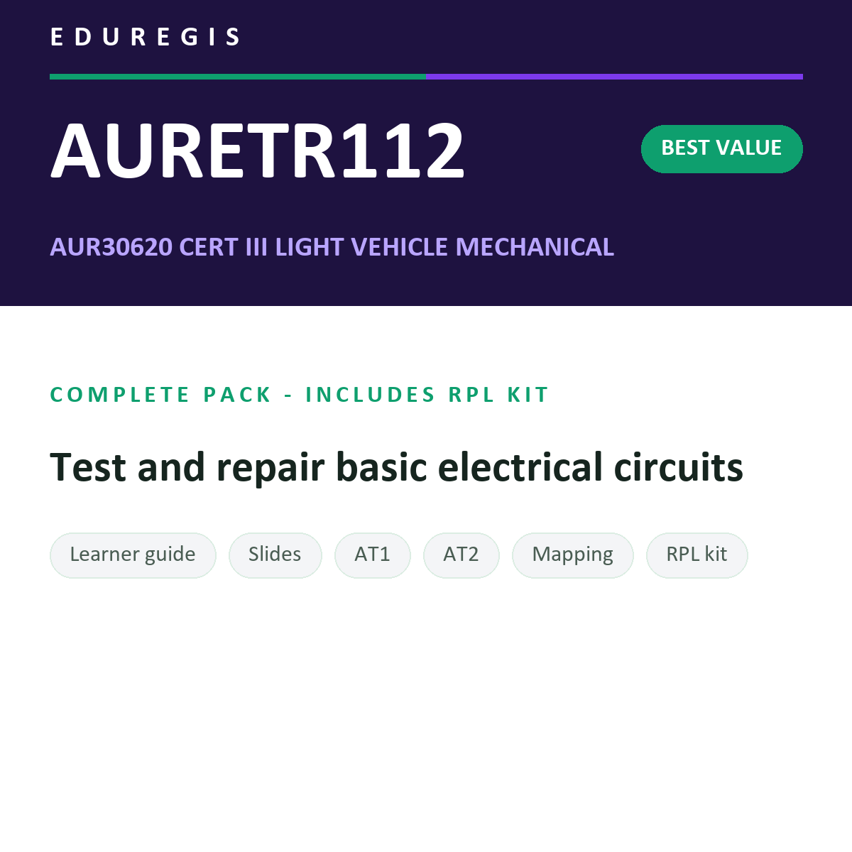 AURETR112 Learning & Assessment Pack