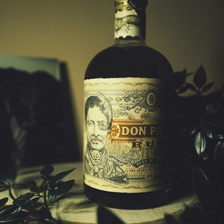 Photograph of a bottle of rum