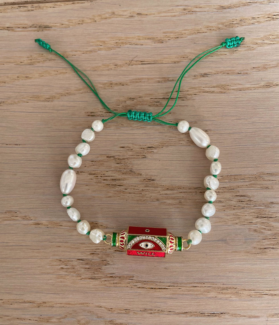 LOCKET BRACELET / EVIL EYE RED