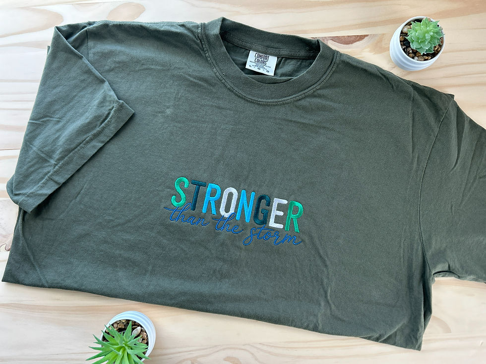 Stronger than the Storm Embroidered CC T-Shirt