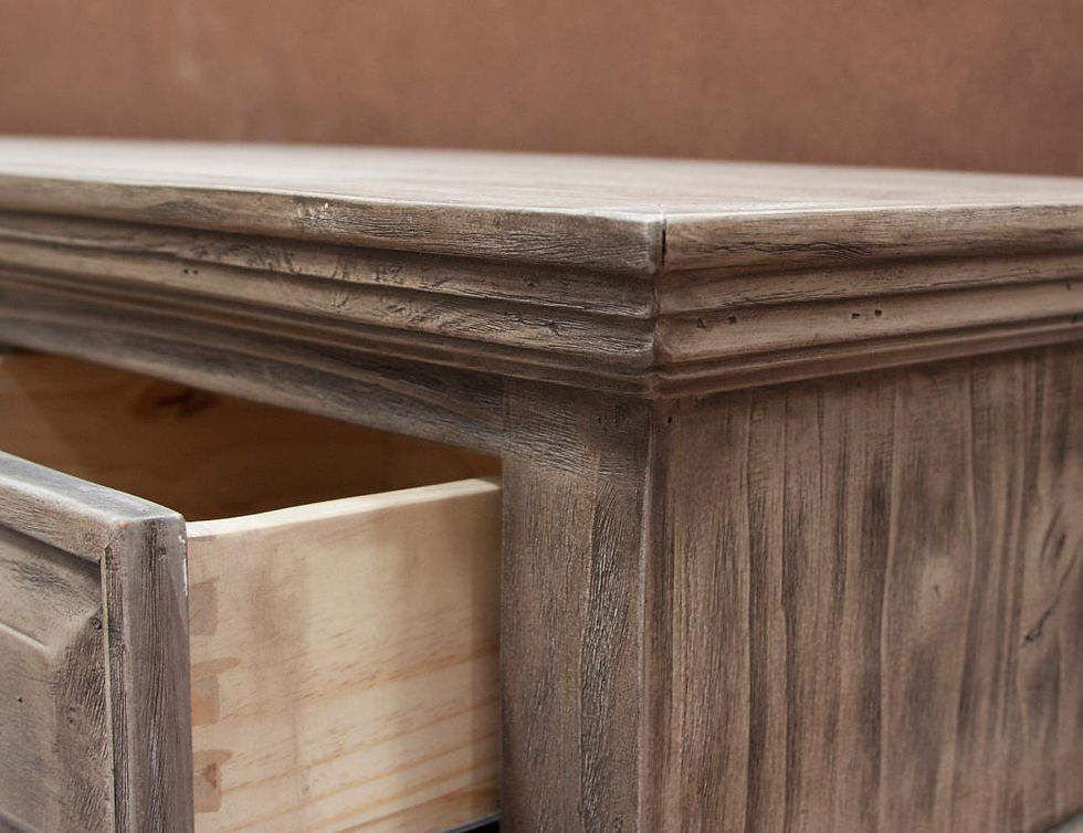 Thumbnail: Vintage Antiq Crafted Brown 4 Glass Doors 3 Drawers  Solid Wood Console