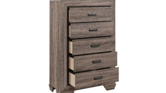 Thumbnail: Farrow Grey/Brown Finish Solid Wood Bedroom Set 6Pcs