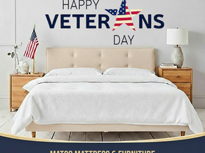 Bedrooms and mattresses on sale at Veterans Day Sale