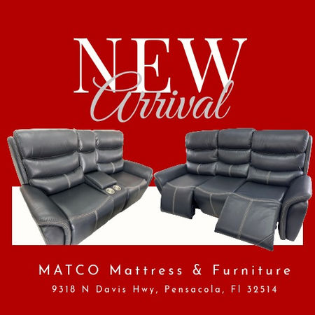 New Arrival: Navy Power Reclining Console Loveseat/Sofa