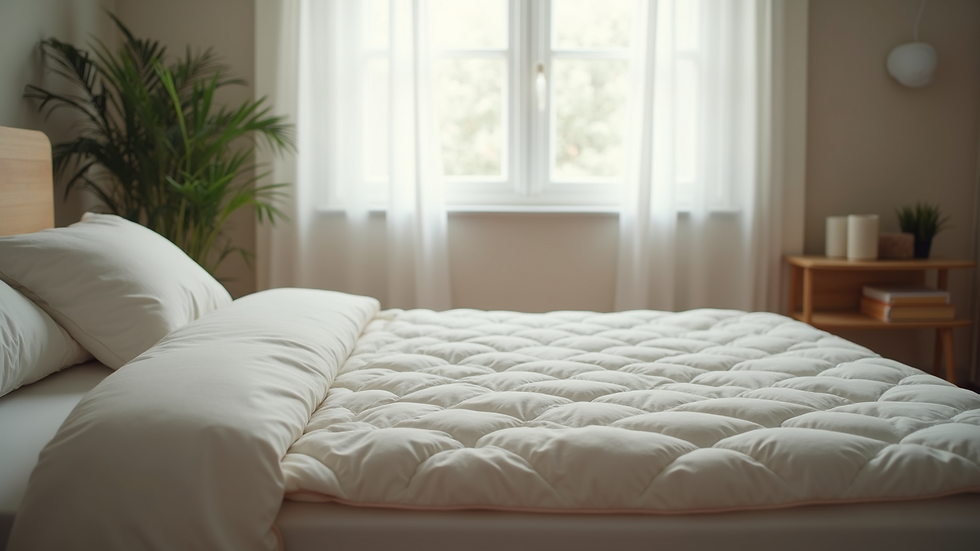 High angle view of a comfortable-looking mattress on a bed