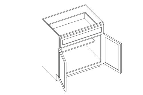Shaker Sand Double Door Standard Base Cabinet - 24" W