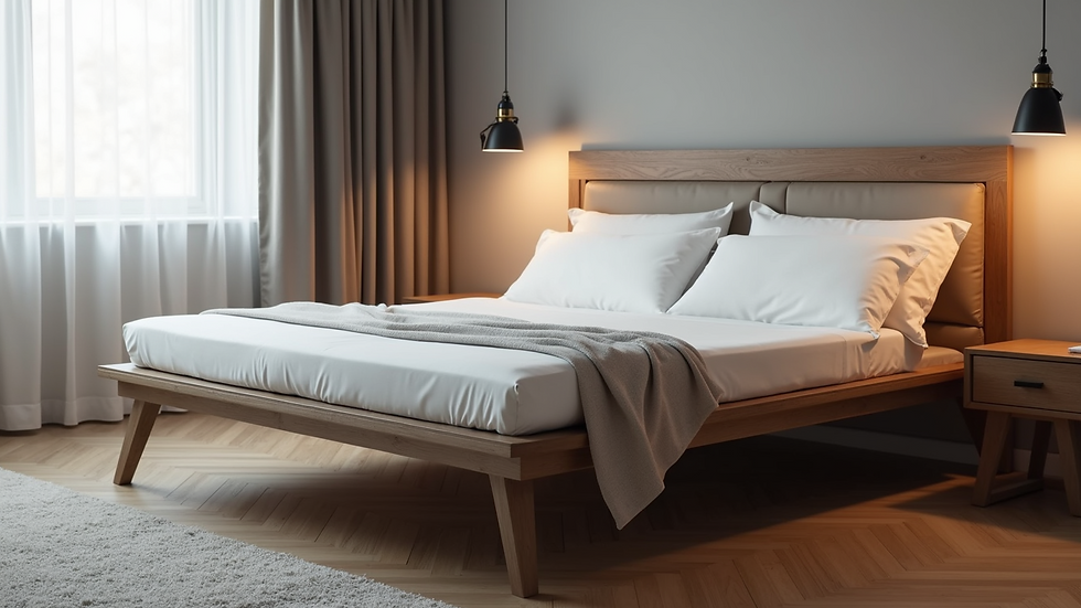High angle view of an adjustable bed frame with a modern design