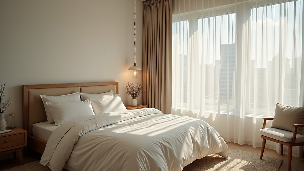 High angle view of a peaceful bedroom setup