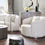 Thumbnail: Raven Chair in Light Cream Fabric w/ Brushed Silver Accent Trim by Diamond Sofa