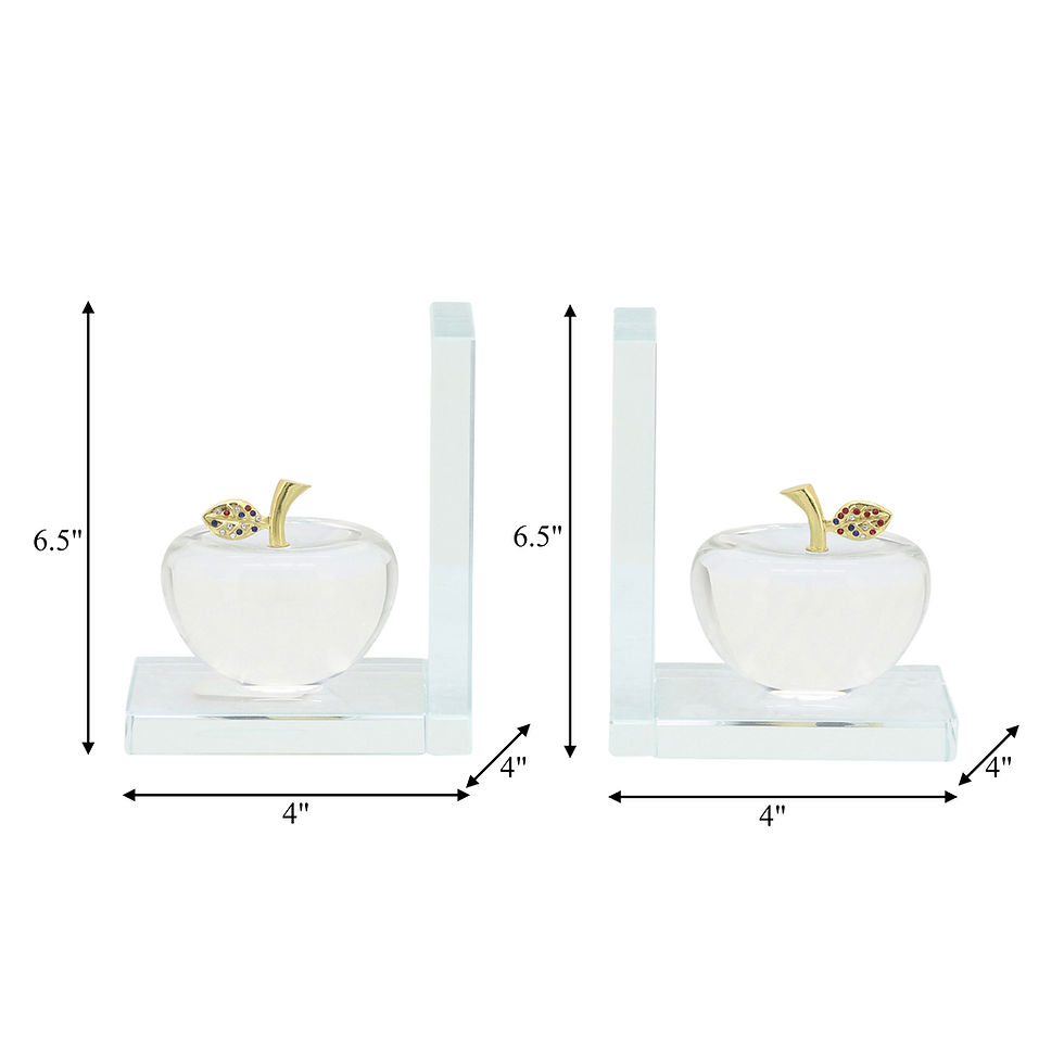 Thumbnail: Crystal Apple Bookends Set