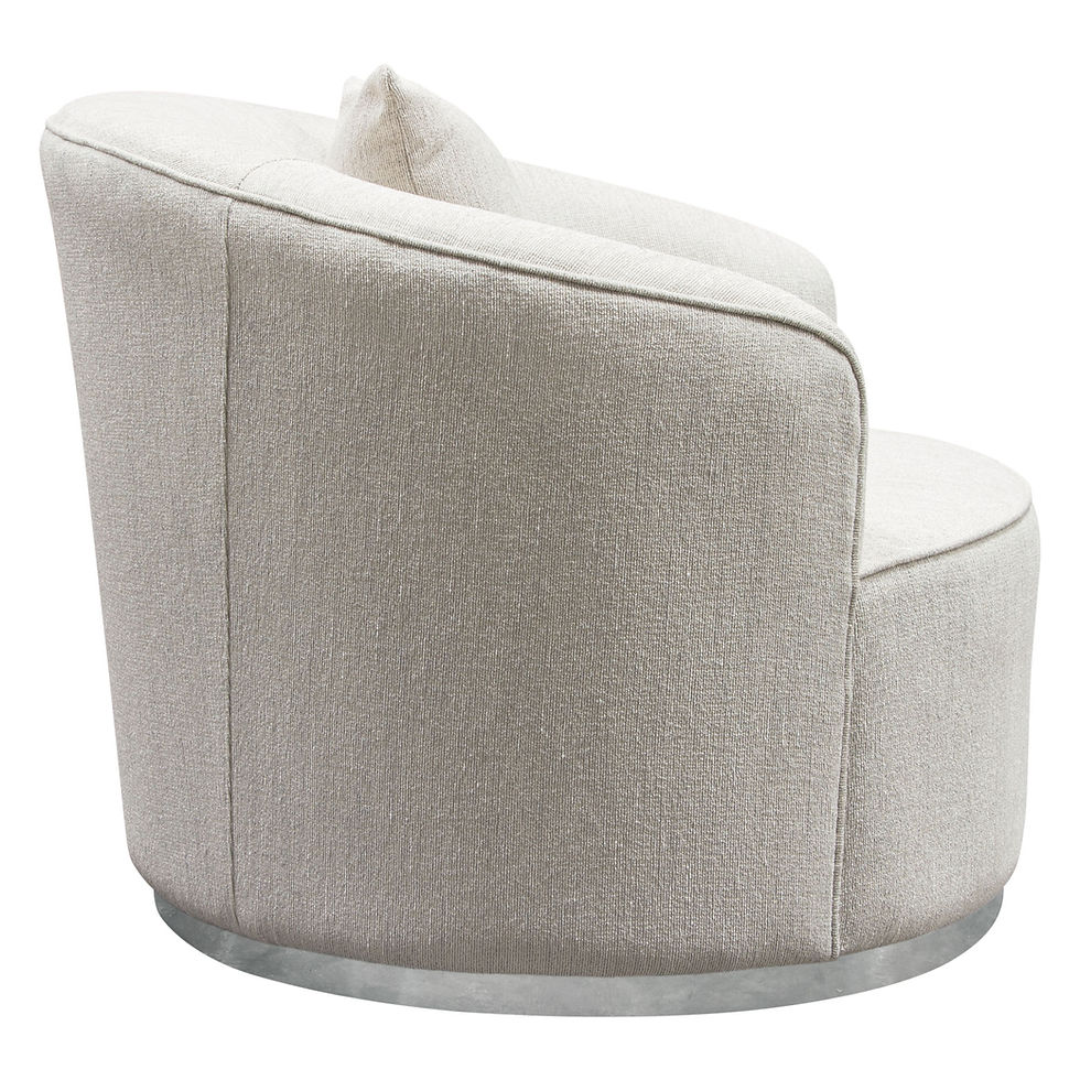 Thumbnail: Raven Chair in Light Cream Fabric w/ Brushed Silver Accent Trim by Diamond Sofa