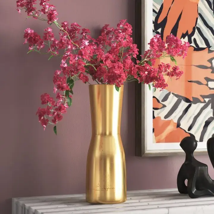 12" Gold Hourglass Vase