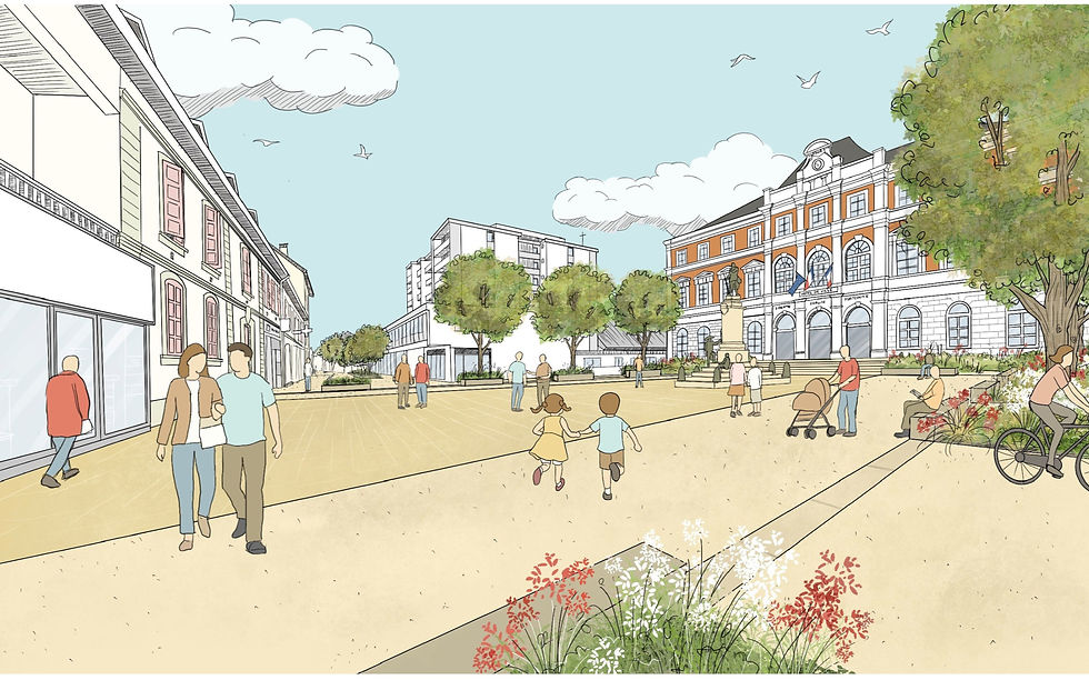 image de la place de mairie à saint-julien-en-genevois par Folia