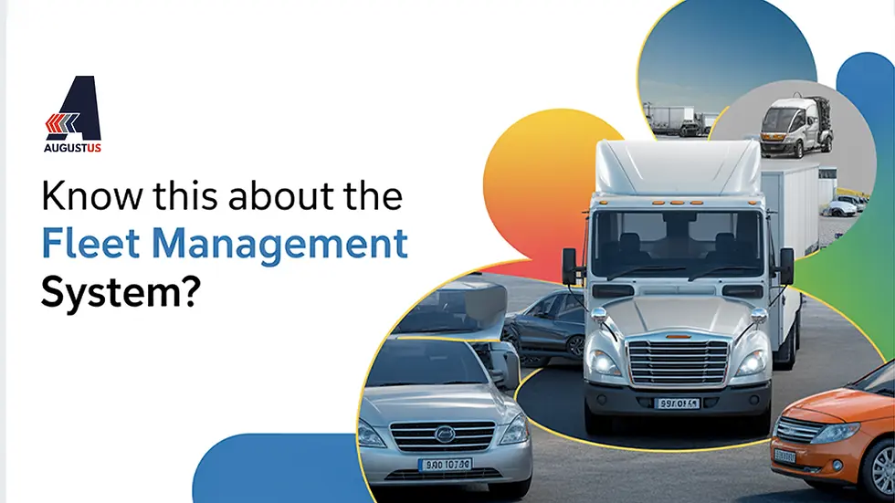 Dynamic truck images with text 'Know this about Fleet Management System?' Text