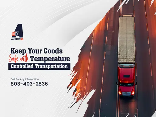 Temperature controlled transportation truck moving on the road
