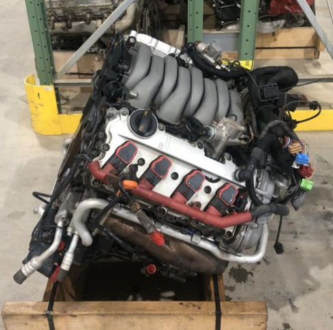Thumbnail: 2010 Audi A8 (4.2L, VIN V, 5th Digit) Engine Motor Assembly For Sale - 56,787 miles