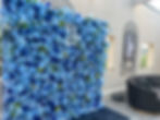 Navy and Baby Blue Flower Wall Rental