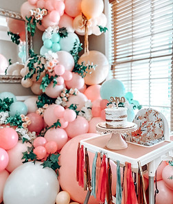 Pastel Balloons and Flowers and Leaves S