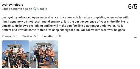 Review diving in Koh Tao