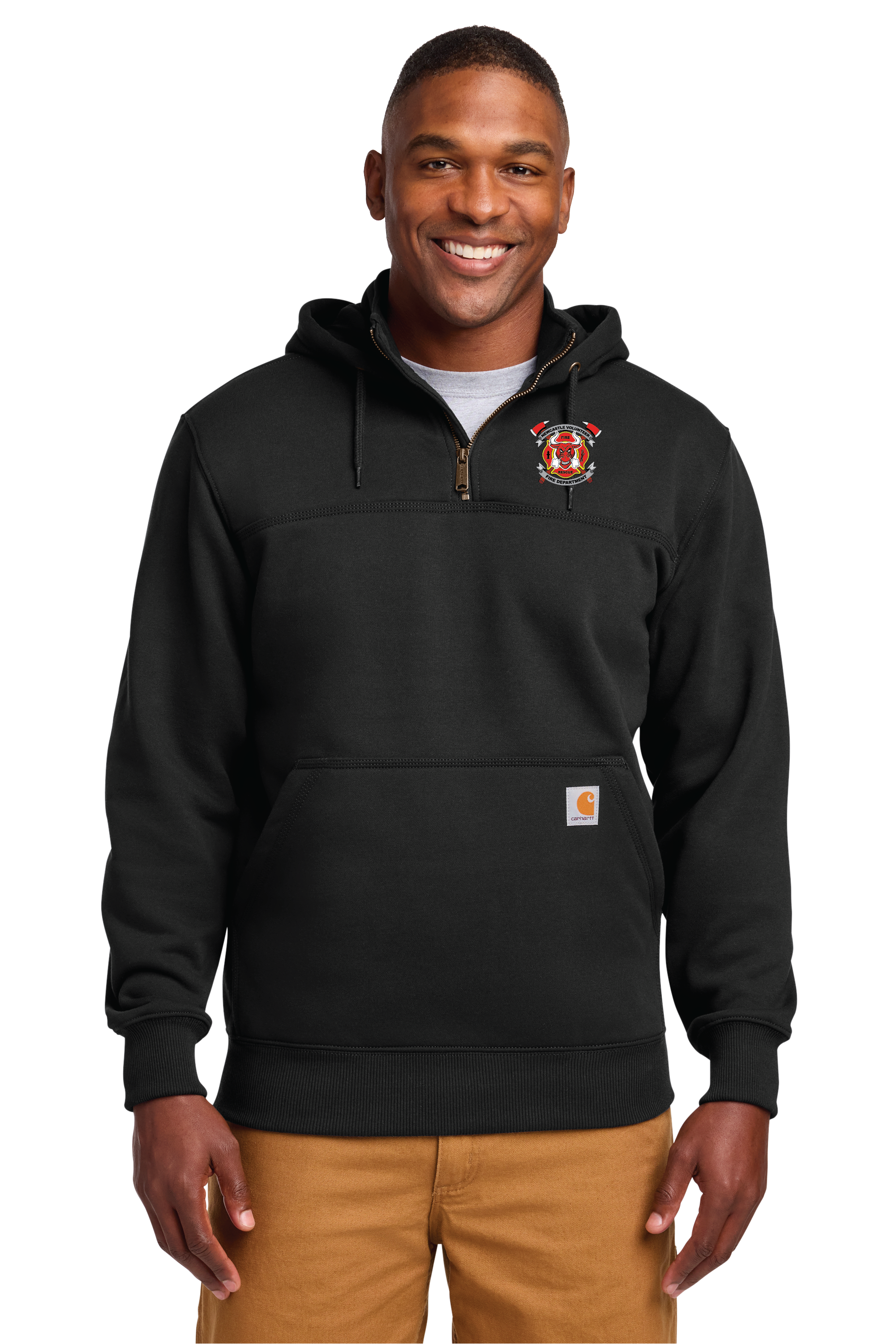 Carhartt Rain Defender Paxton Heavyweight Hooded Zip Mock Sweatshirt (NVFD)