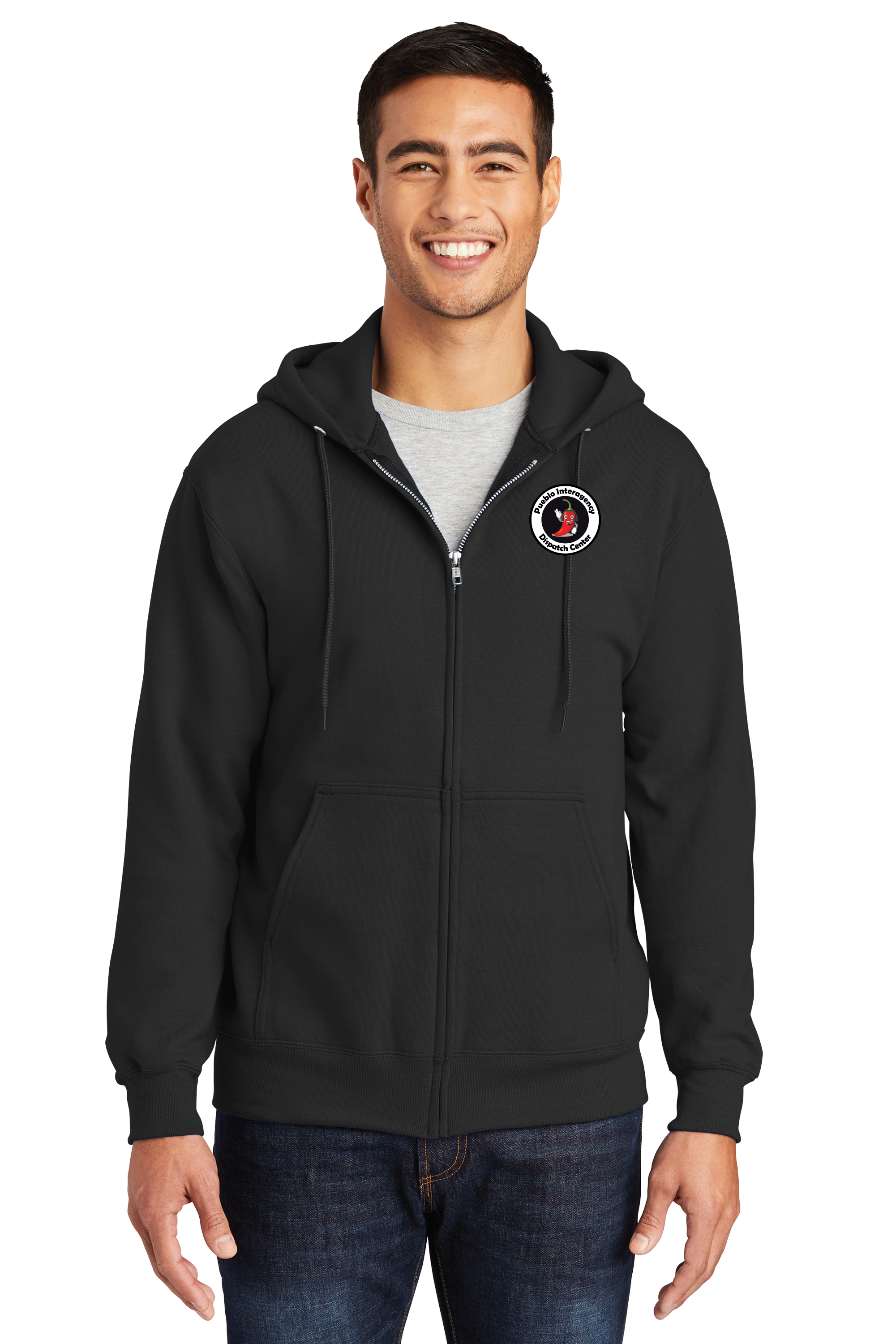 Basic Fleece Full-Zip Hooded Sweatshirt (Pueblo Dispatch)