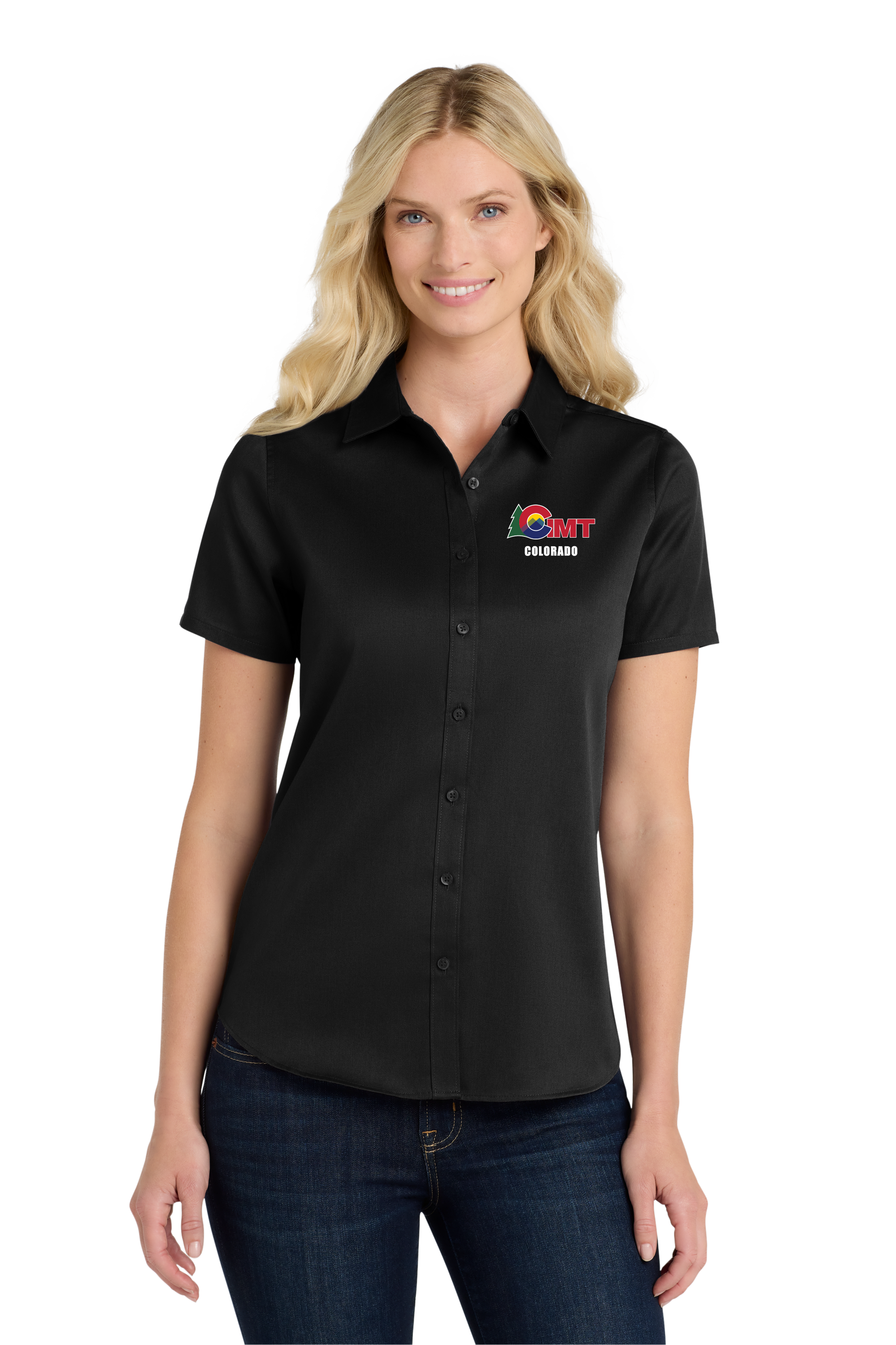 Port Authority Ladies Short Sleeve SuperPro React Twill Shirt (CO IMT)