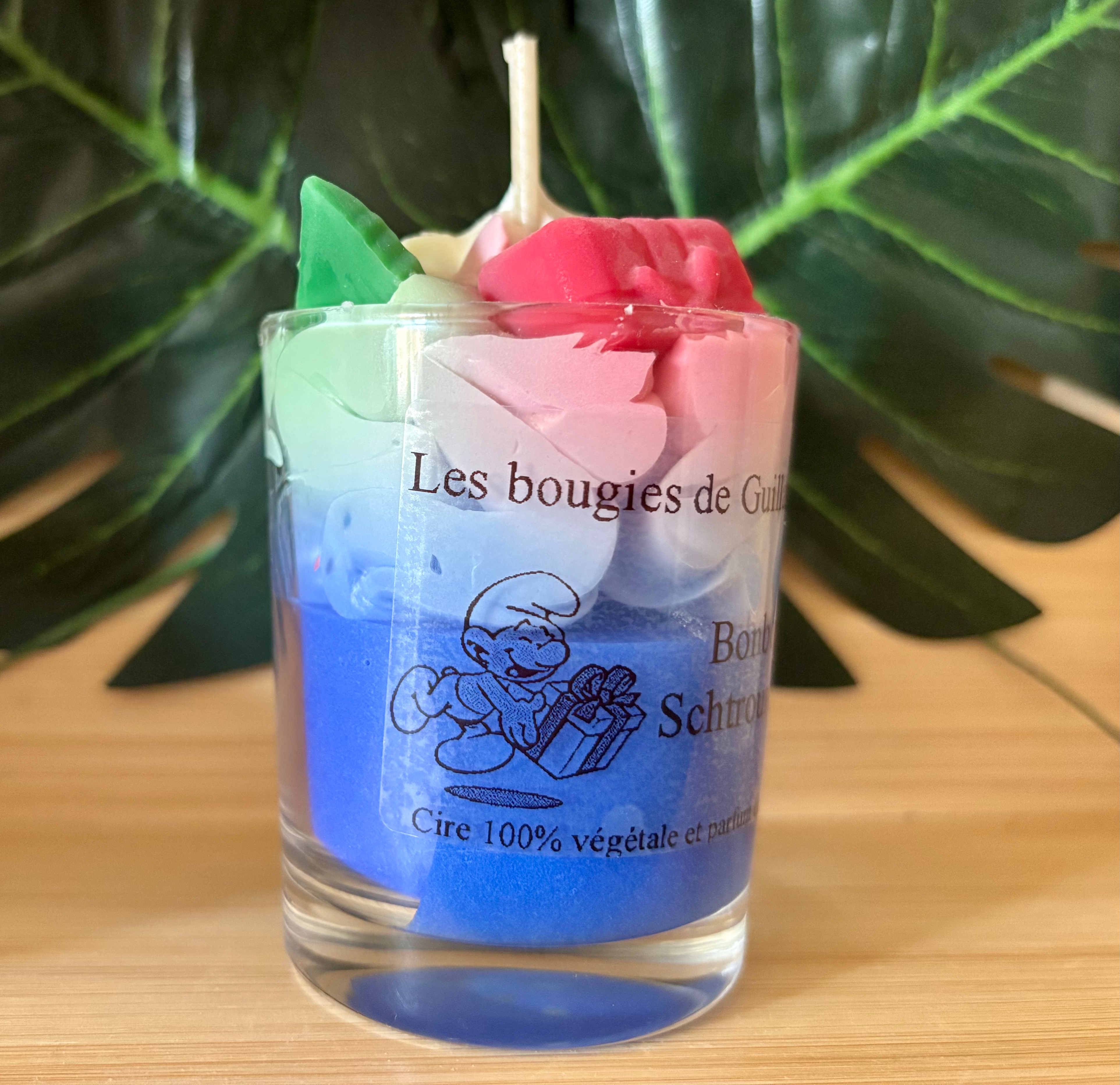 Bougie gourmande bonbon schtroumpfs ( petite) 