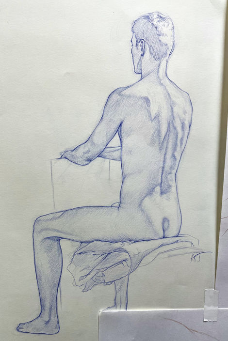 "3/4 View Back Seated #2"