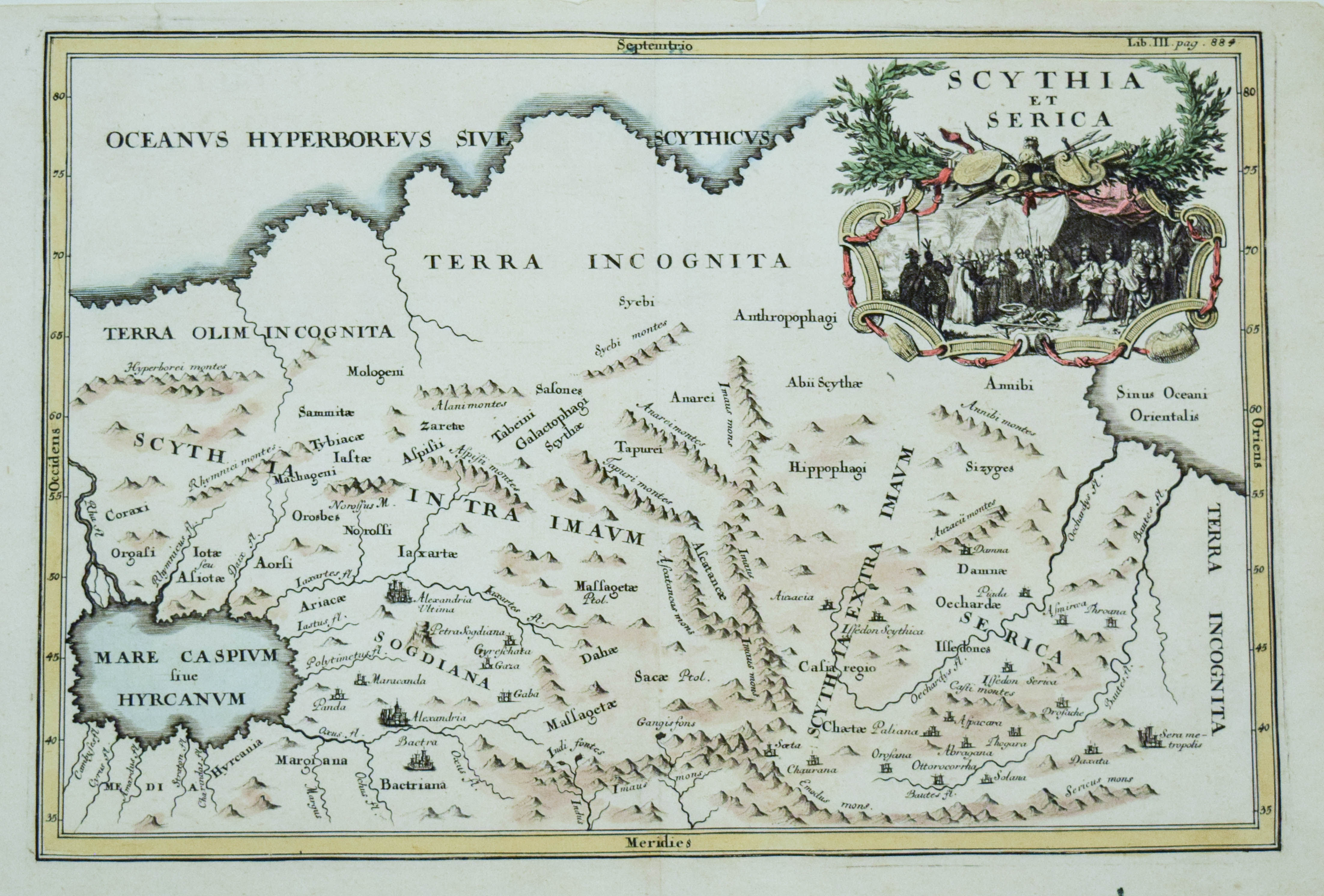 1700 Cluver Map of Siberia from the Caspian Sea