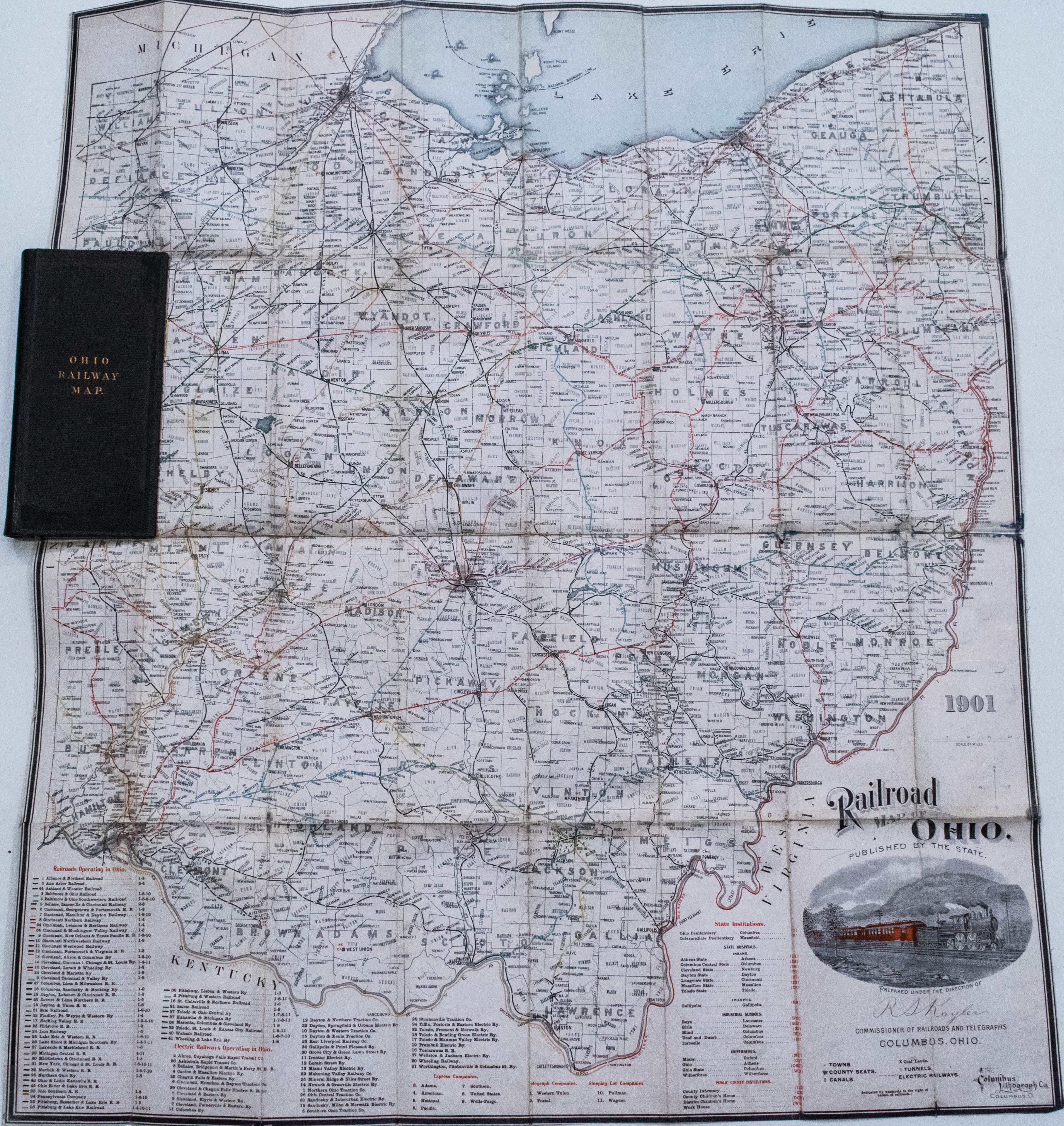 1901 Ohio Railroad Pocket Map