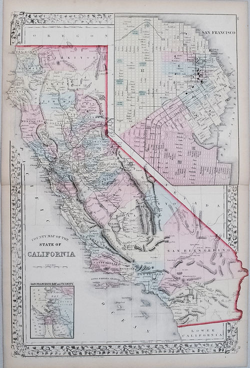 1874 Mitchell Map of California