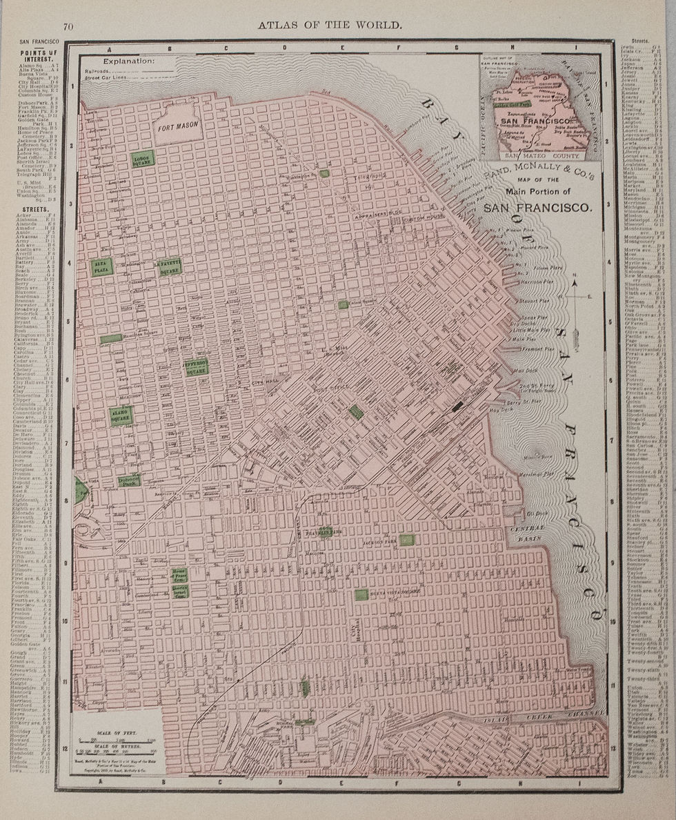 Thumbnail: 1910 McNally Map of San Francisco and California
