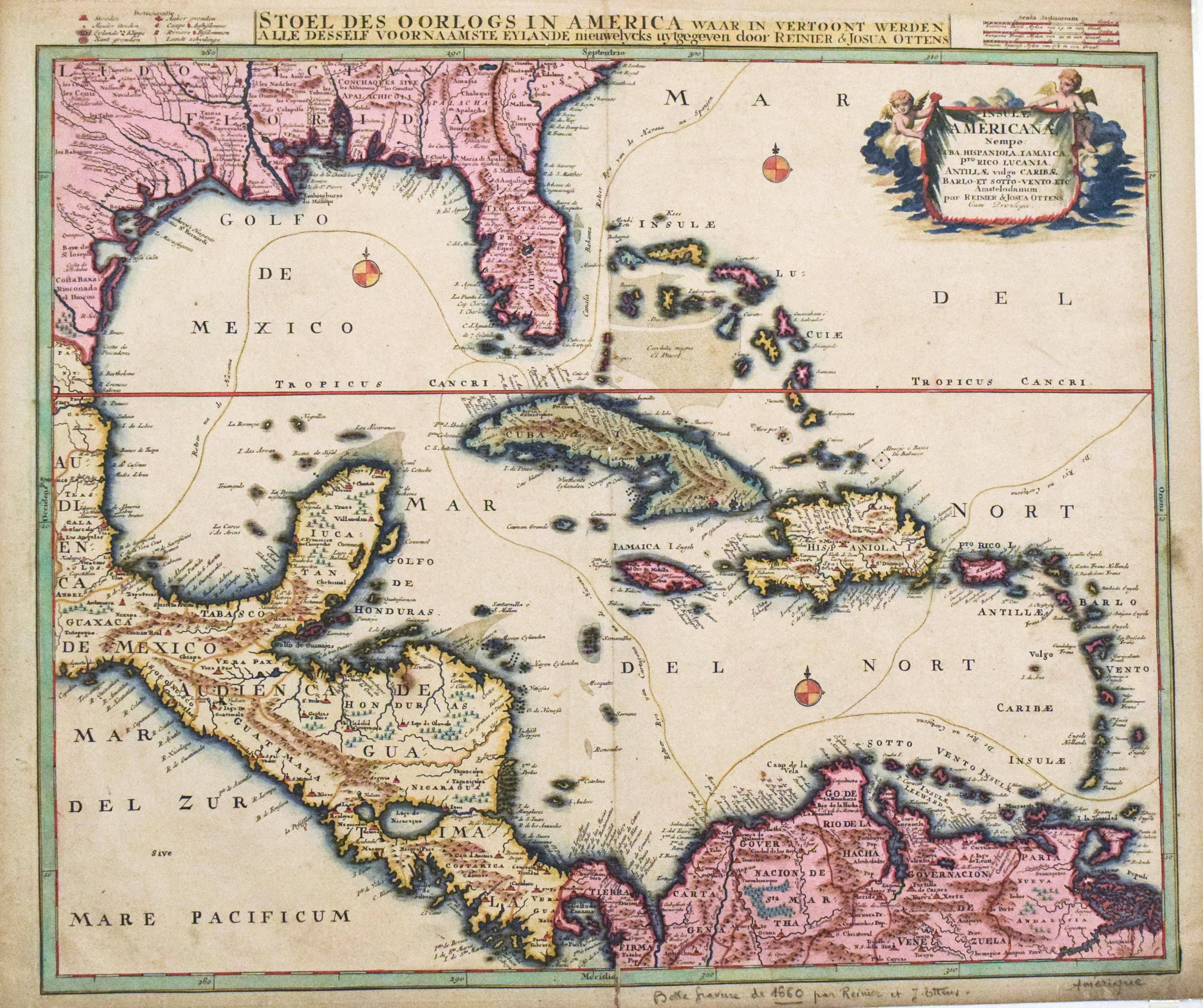 1730 Ottens Map of the Caribbean / West Indies
