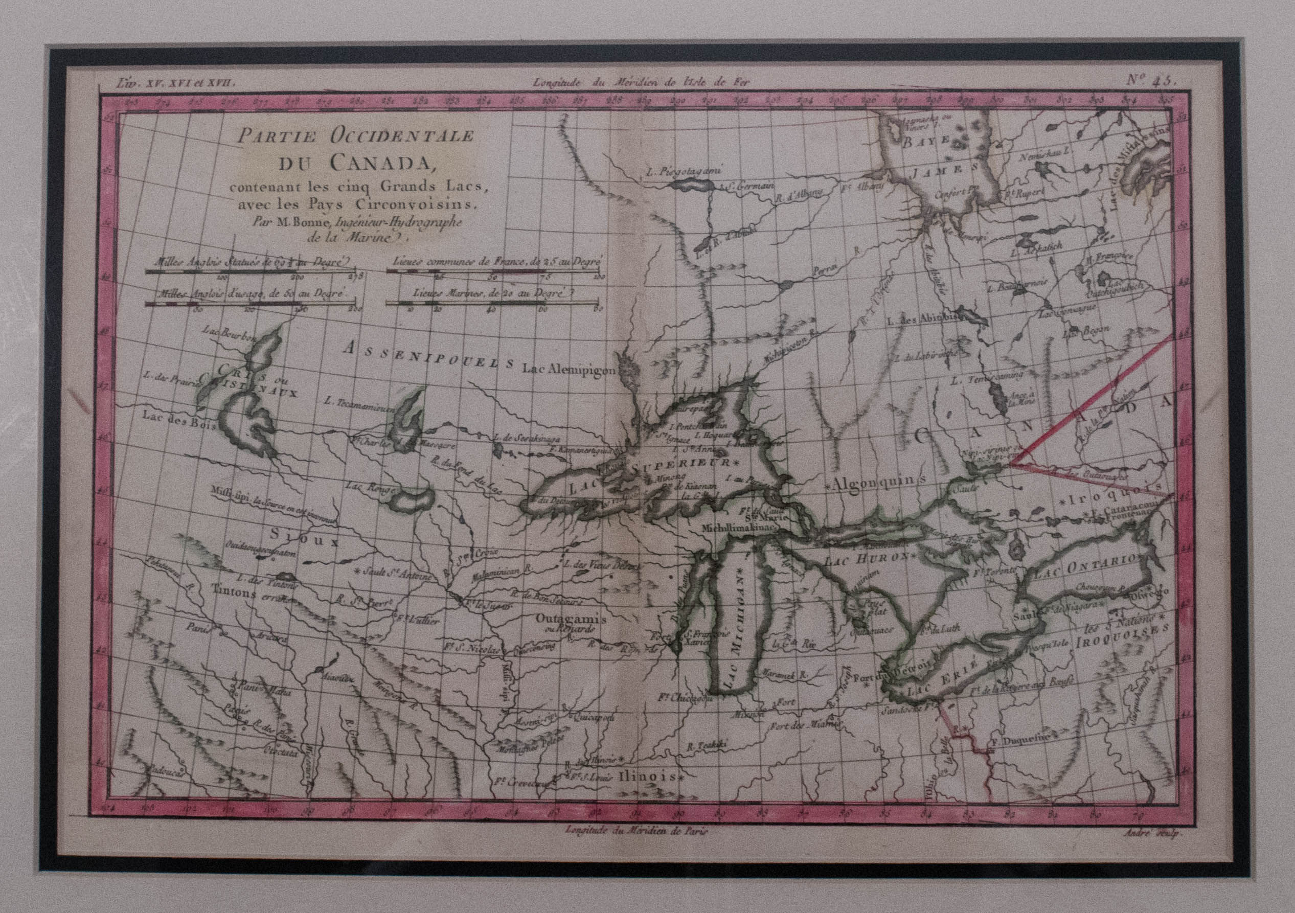 1880 Bonne Map of the Great Lakes