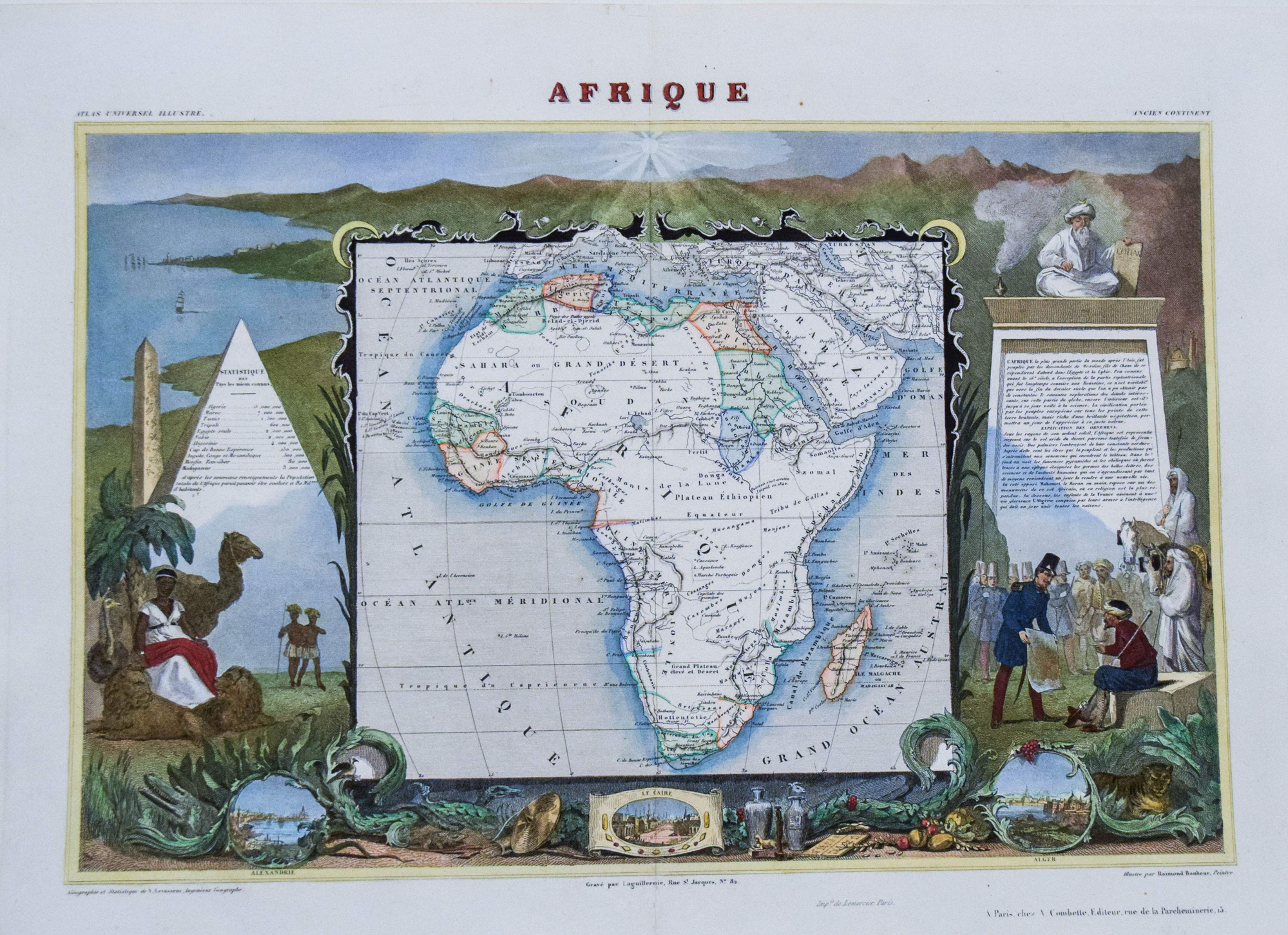 1856 Levasseur Map of Africa