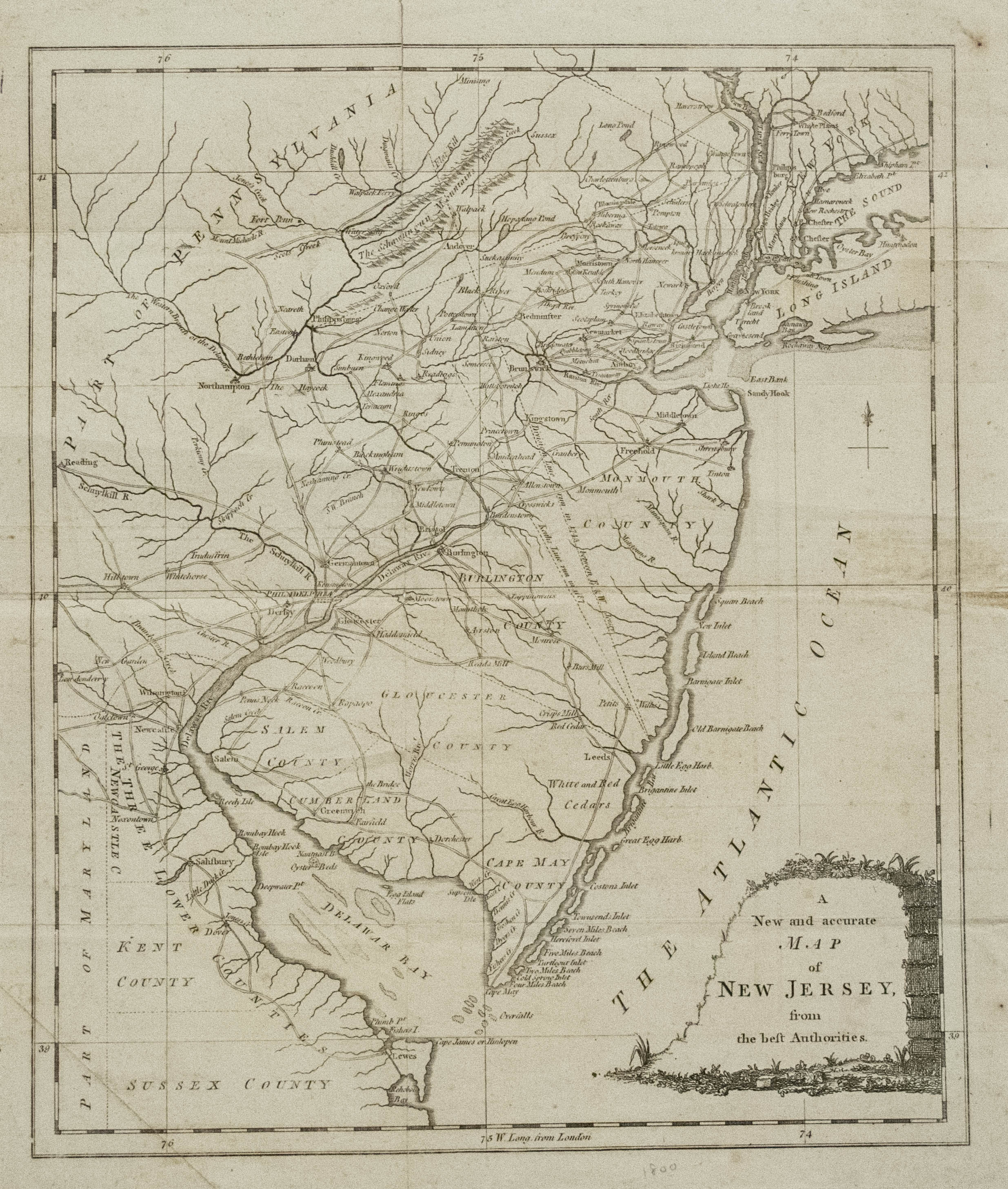 1780 New Jersey Map