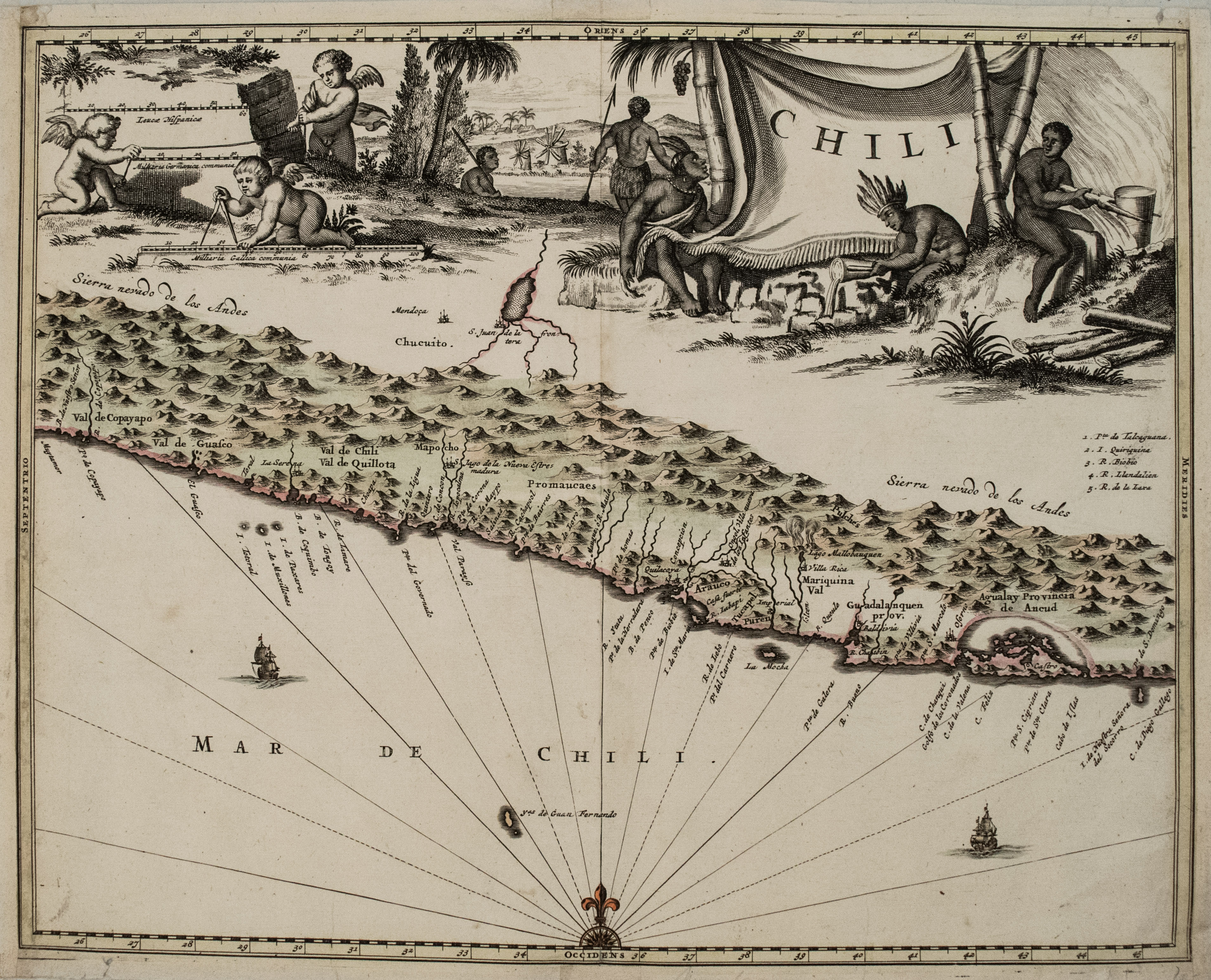 1671 Montanus/Ogilby Map of Chile