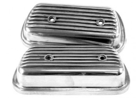 Polished aluminum engine valve covers