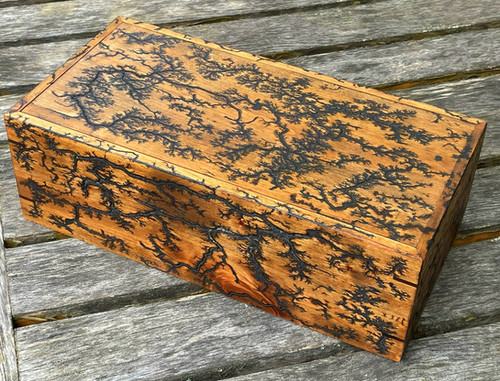 Fractal Burned Alder / walnut Spartan Cube Casket | aaroncainboxes
