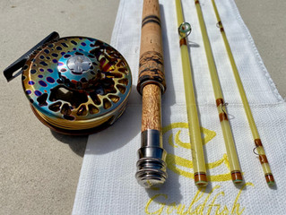 An 8' 5wt Gouldfish LemonGlass to match an Abel Native Brown Vaya Reel for Jamie in New Hampshir