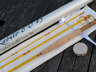 8'0 5wt Amber Kabuto Fiberglass Fly Rod built by Gouldfish for George in Pennsylvania