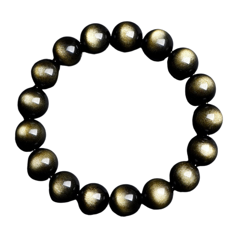 Thumbnail: Natural Double Eye Gold Obsidian Bracelet Fashion Couple Bracelet