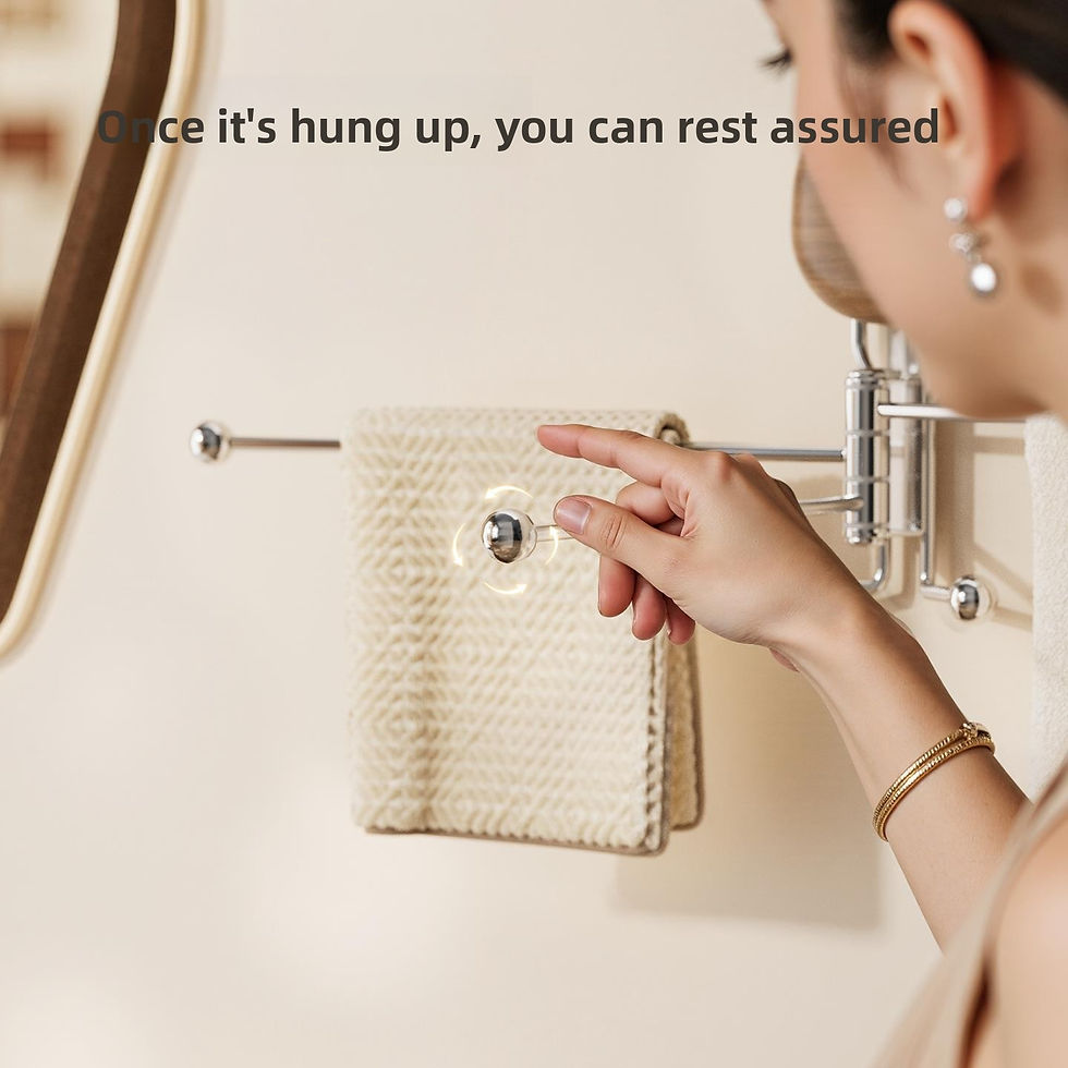 Thumbnail: Walnut wood suction cup rotating towel rack