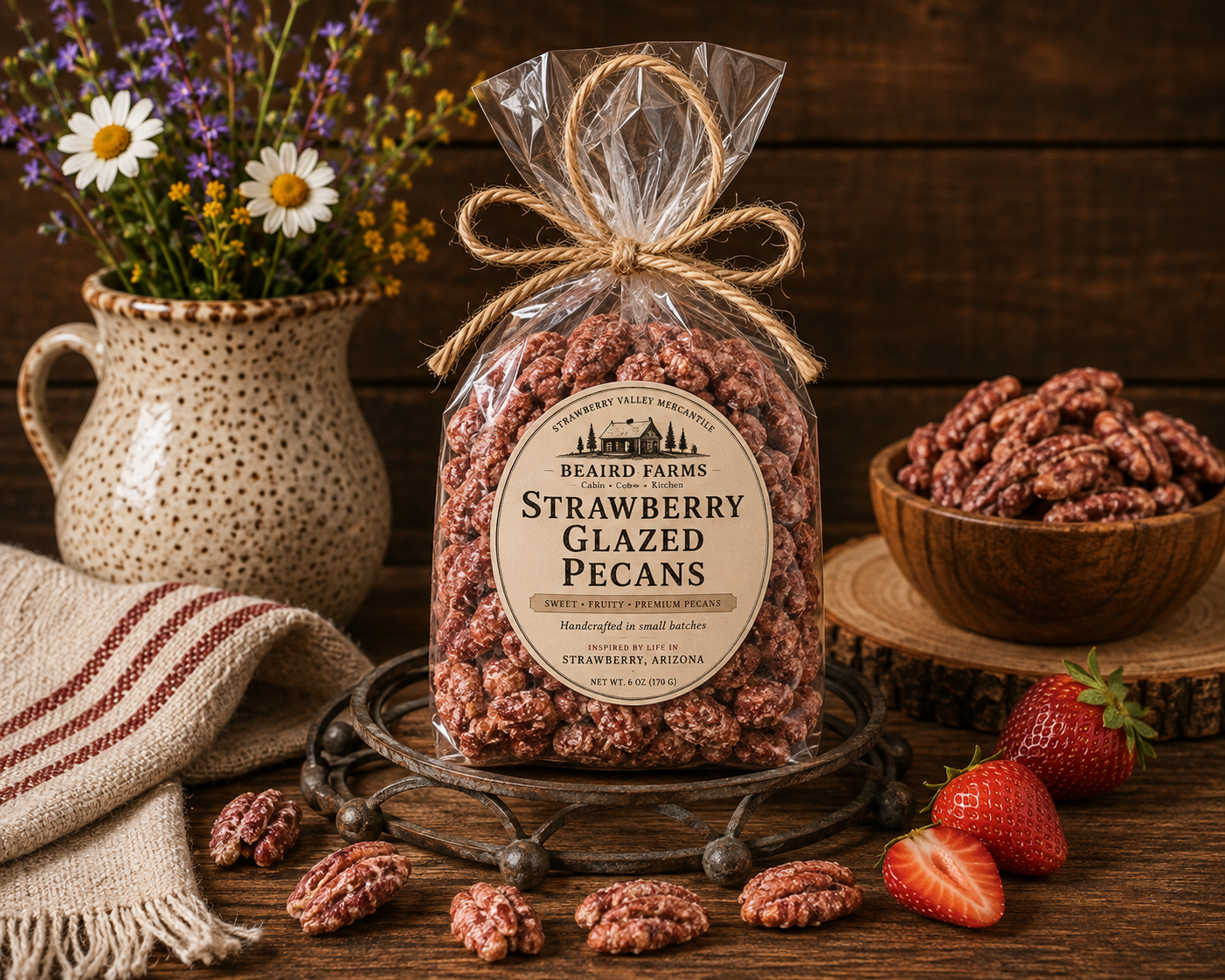 Strawberry Glazed Pecans