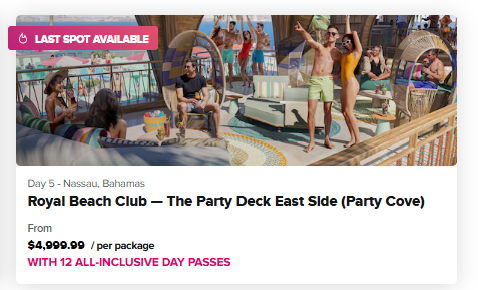 ROYAL BEACH CLUB- THE PARTY DECK EAST SIDE (PARTY COVE)
