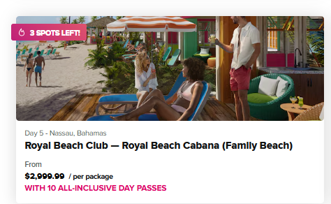 ROYAL BEACH CLUB- ROYAL BEACG CABANA (FAMILY BEACH)