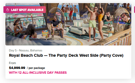 ROYAL BEACH CLUB- THE PARTY DECK WEST SIDE (PARTY COVE)